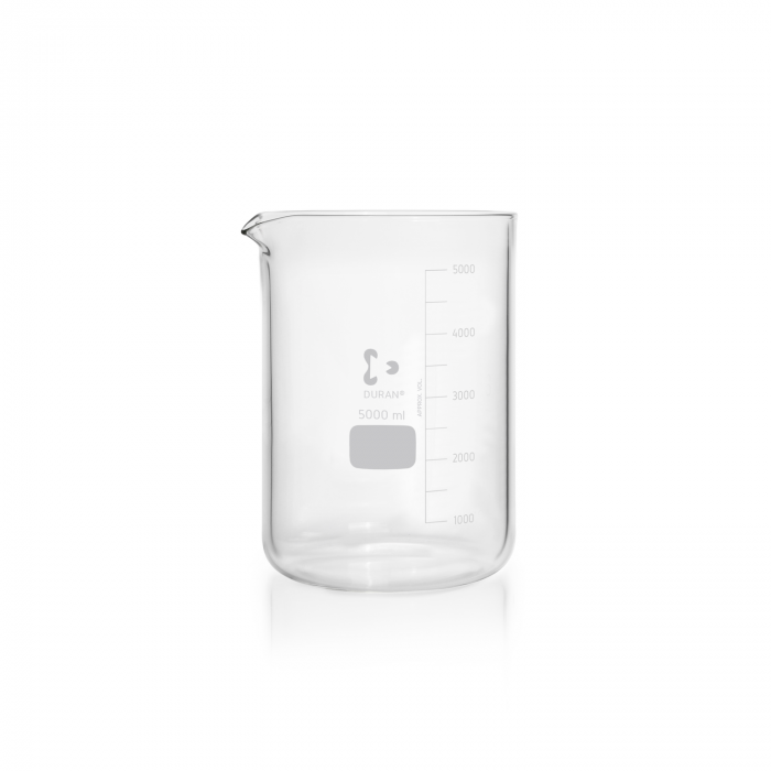 DURAN® Beaker, heavy wall (Jars, filtering) with graduation, with spout, 5000 m
