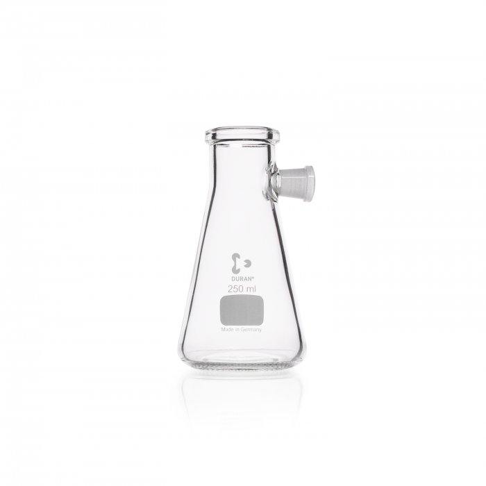 DURAN® Filtering Glass Flasks and Glass Bottles with side-arm socket, Erlenmeye