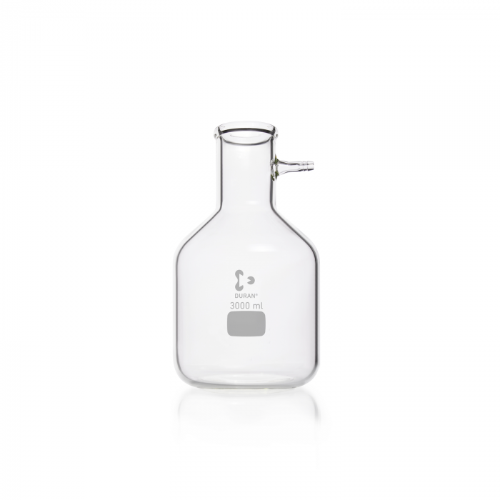DURAN® Filtering Glass Flasks, Bottle shape, with glass hose connection, for va