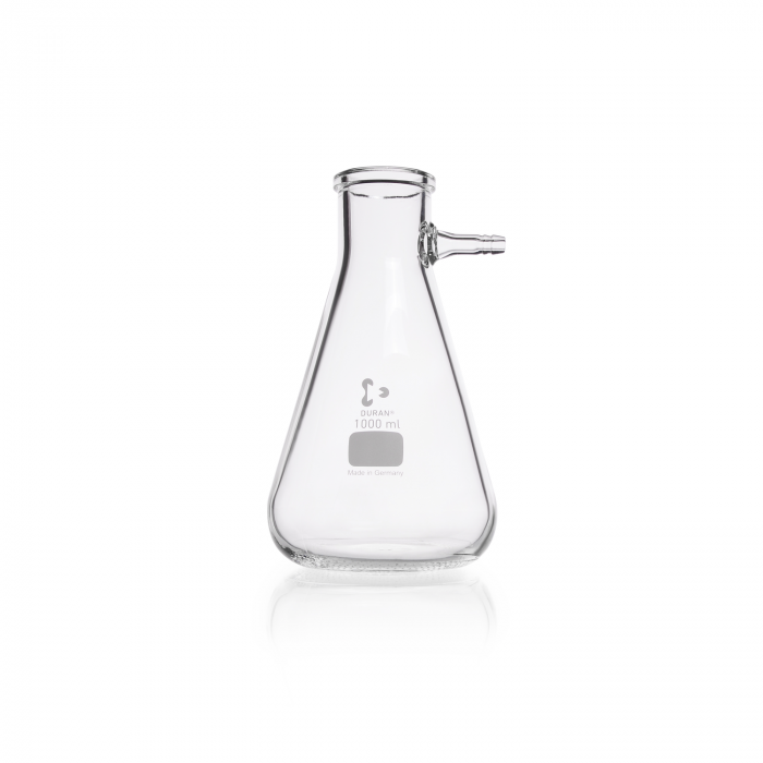 DURAN® Filtering Glass Flasks, Erlenmeyer shape, with glass hose connection, 10