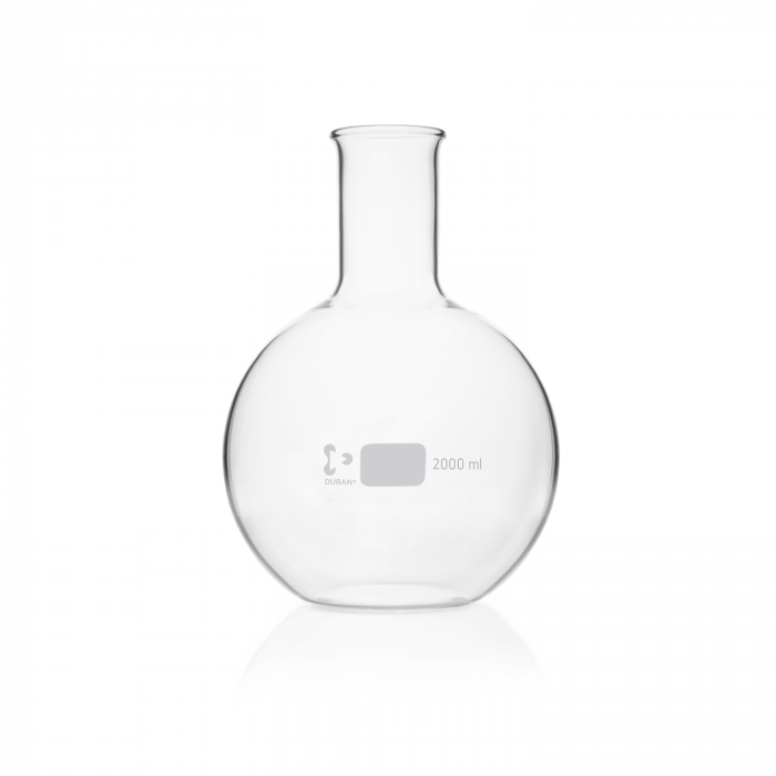 DURAN® Flat bottom flask, wide neck, with beaded rim, 2000 ml, neck diameter =