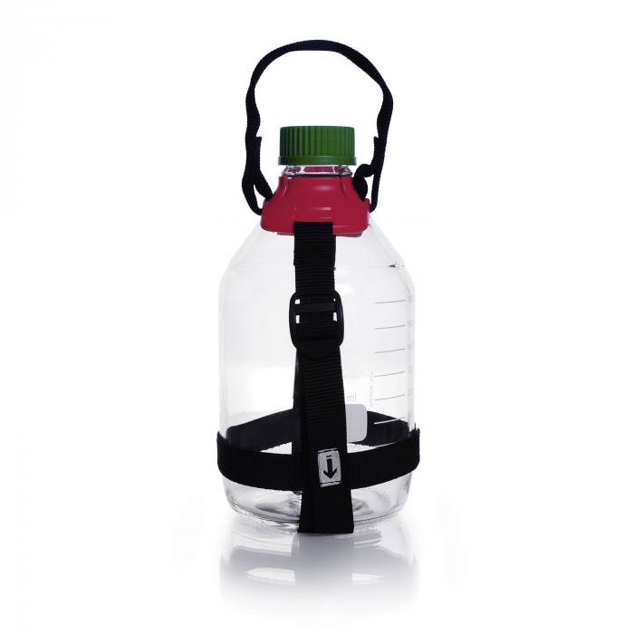 DURAN® GL 45 Bottle Carrying System Small PP Red Complete