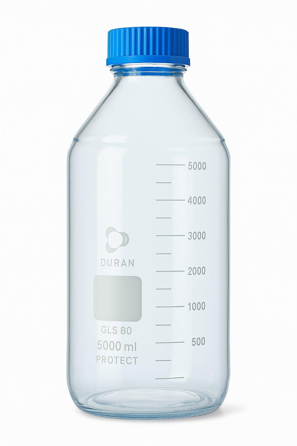 DURAN® GLS 80 Laboratory glass bottle, protect, wide neck, plastic coated (PU),