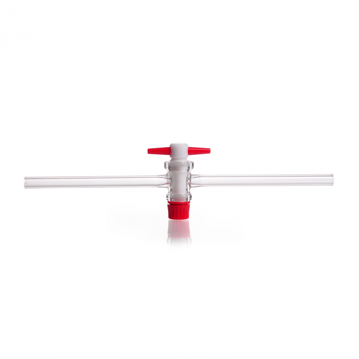 DURAN® Single way stopcocks, complete with PTFE-key, bore 2 mm, NS 12.5
