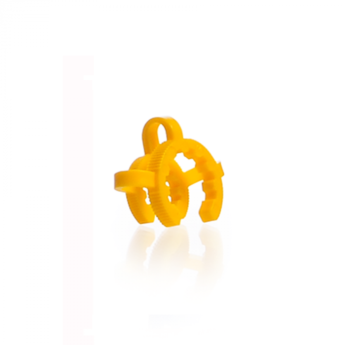 KECK clips for conical joints, POM, NS 14.5, yellow