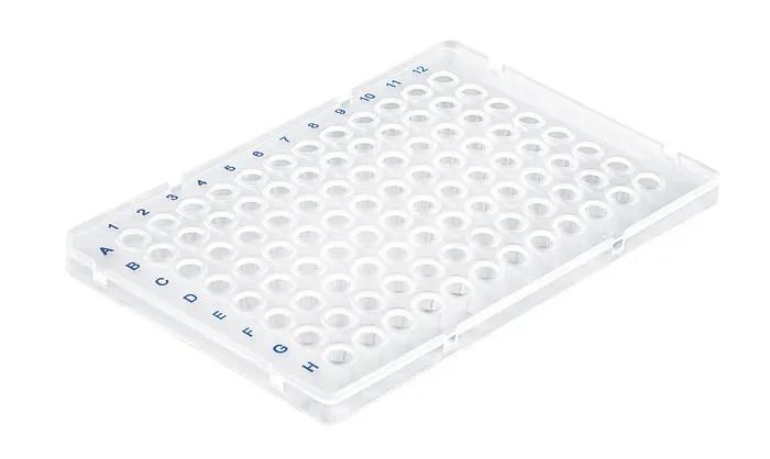 PCR plate, 96-well, semi-skirted
Low Profile, raised skirt, clear 50 pcs.
PP,