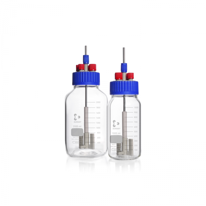 Spare screw cap set for GLS 80 stirred reactor (blue/grey)