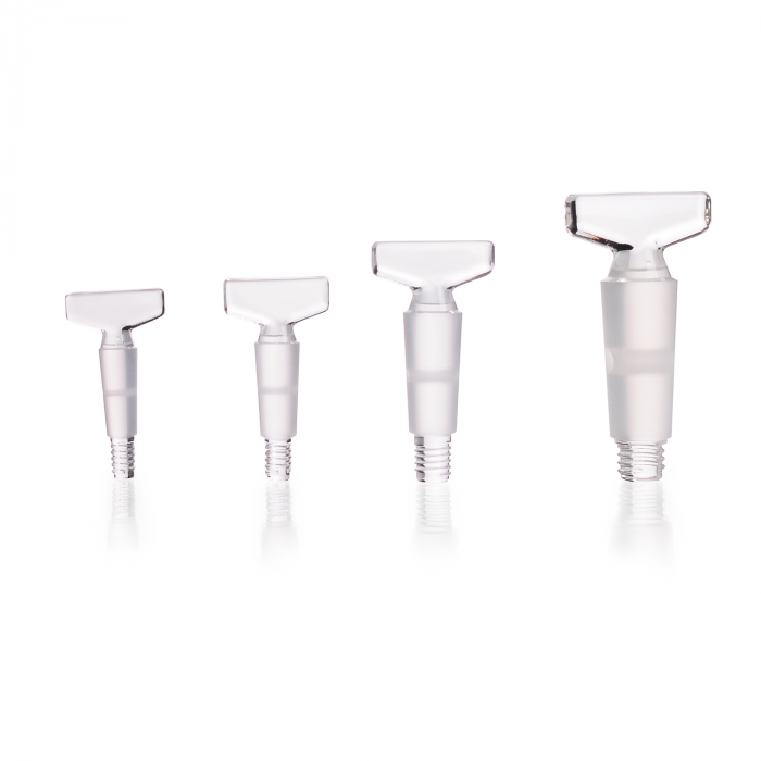 Stopcock keys threaded, SBW glass, ground, bore 2.5 mm, NS 12.5