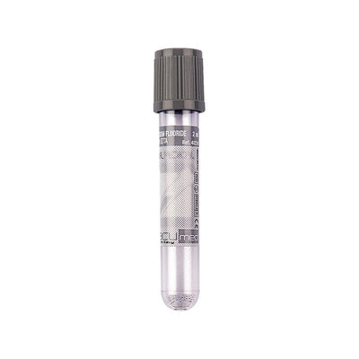 Vacumed® 16x100 mm with Potassium Fluoride x 9 ml of blood, grey cap, sterile