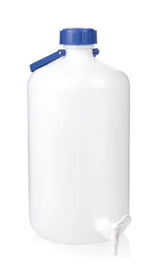 Aspirator bottle, 5 l, PE-HD, narrow
neck, with screw cap and carrying
handle,