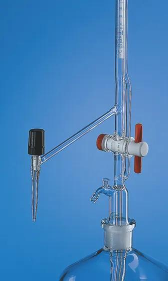 Auto.burette Pellet BLAUBRAND® cl.AS DE-M
25 ml:0.05 ml, Boro 3.3 clear, latera