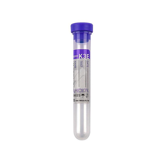 Automed ® test tube 13x75 mm with K3 EDTA x 3 ml of blood pierceable green rubbe