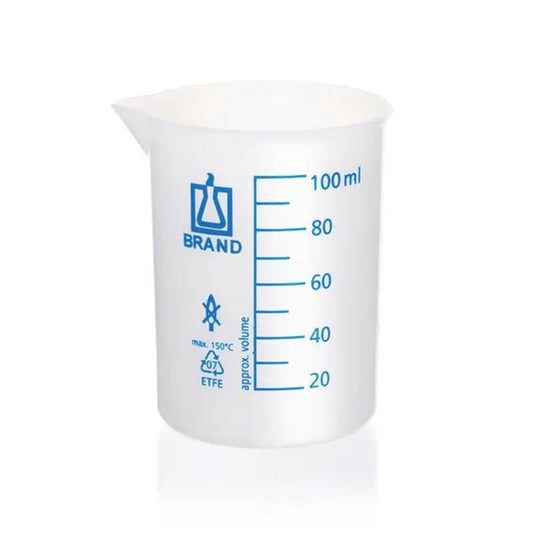 Beaker, low form, ETFE
1000 ml:100 ml with graduation and spout
with beaded ri