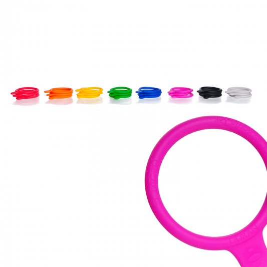 Bottle Tag Multipack, mixed colours, Silicone, for GL 45 DURAN® media Glass Bot