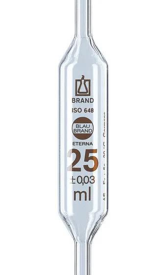 Bulb pip. BLAUBRAND-ETERNA AS DE-M
 10   ml, one-mark, AR-Glas
grad. in amber,