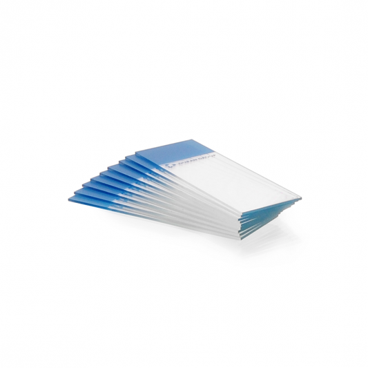 Colored Microscope slides, ground edges 90°, blue, 26 x 76 x 1,0 mm