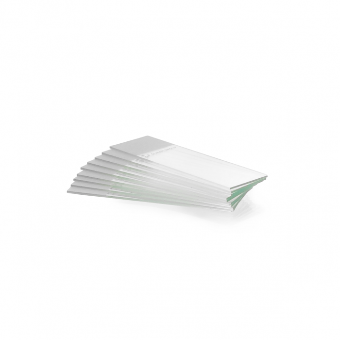 Colored Microscope slides, ground edges 90°, white, 26 x 76 x 1,0 mm