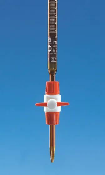 Compact burette BLAUBRAND® cl.AS DE-M
50 ml:0,1 ml, Boro 3.3 amber, stopcock
P