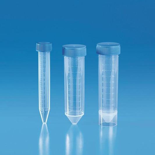 CONICAL TEST TUBES PP,50ml,PRINTED GRAD.ON TRAY (25pcs)