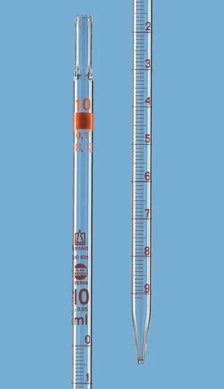 Cotton plug pip.BLAUBRAND class AS DE-M
 1 ml:0,01 ml total del. grad. in amber