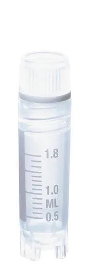Cryogen.tube PP y-ster. screw cap PP
2   ml int. thread 12,5x49 mm selfstand.