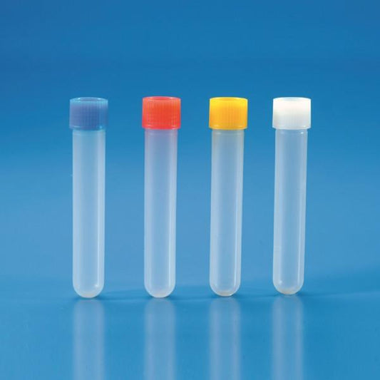 CYLINDRICAL STERILE TEST TUBES WITH SCREW CAP  PP, 13 ml (100 pcs) – White