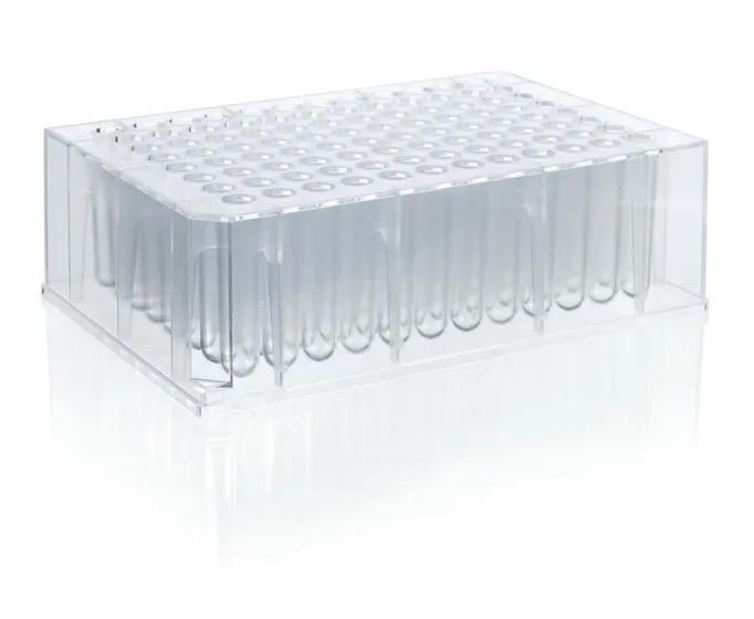 Deep well plate, 96-well, stackable
1,1 ml, PS, pack of 32
bag of 4, BIO-CERT®