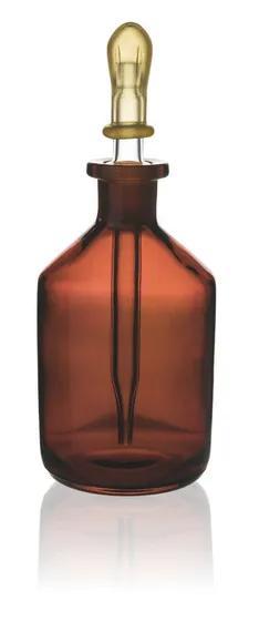 Dropping bottle soda-lime glass amber
  50 ml, w. dropping pipette/rubber teat