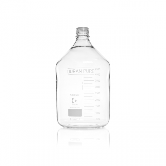 DURAN PURE bottle, clear, graduated, GL 45, with dust cover, without cap and po