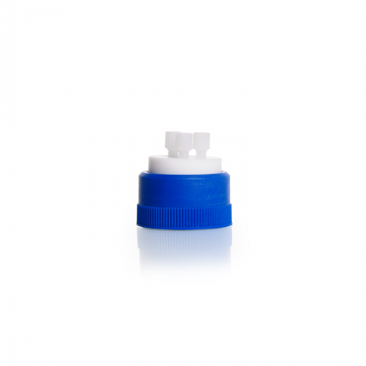 DURAN® 3-port HPLC GL 45 delivery cap 1/4" - 28 thread for 3.2 mm OD tubing PTF