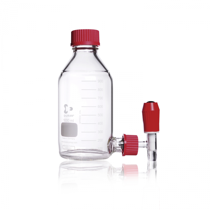 DURAN® aspirator Glass Bottles with screw thread GL 45, tabulator with GL 32, c