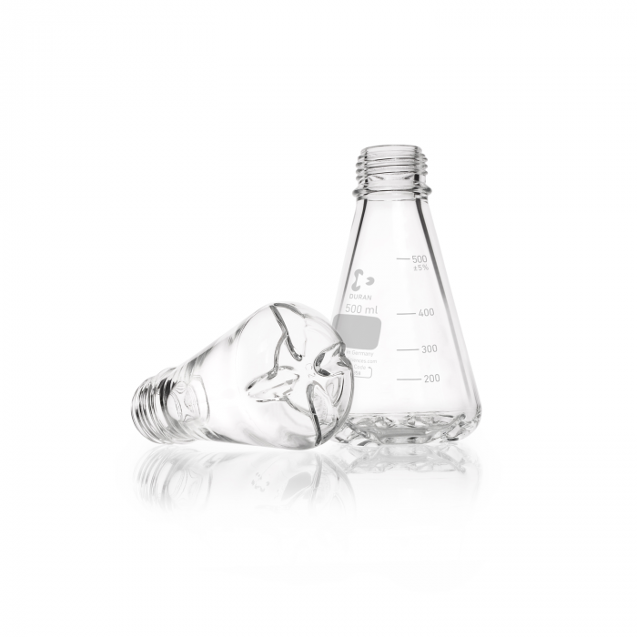 DURAN® baffled flask, GL 45, with 4 bottom baffles, 250 ml