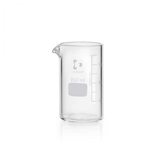 DURAN® Beaker, heavy wall (Jars, filtering) with graduation, with spout, 150 ml