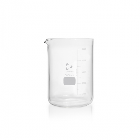 DURAN® Beaker, heavy wall (Jars, filtering) with graduation, with spout, 5000 m