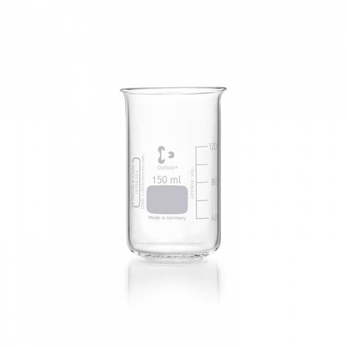 DURAN® Beaker, tall form with graduation without spout, 150 ml