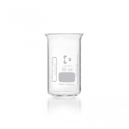 DURAN® Beaker, tall form with graduation without spout, 50 ml
