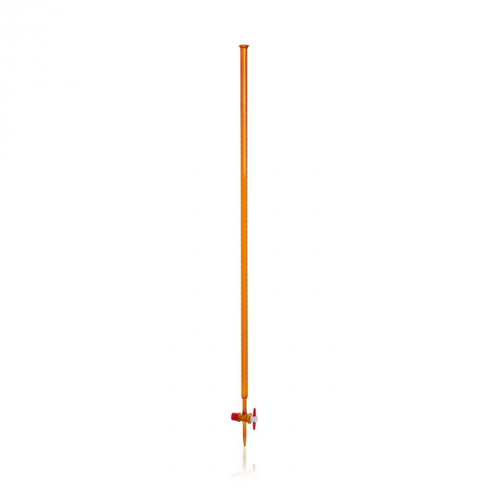 DURAN® burette, amber glass, conformity certified, white print, main points rin