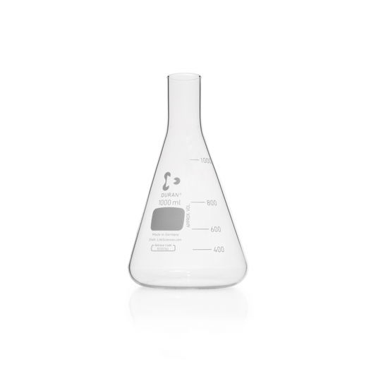 DURAN® Culture flask, Erlenmeyer shape, straight neck for metal caps, 1000 ml