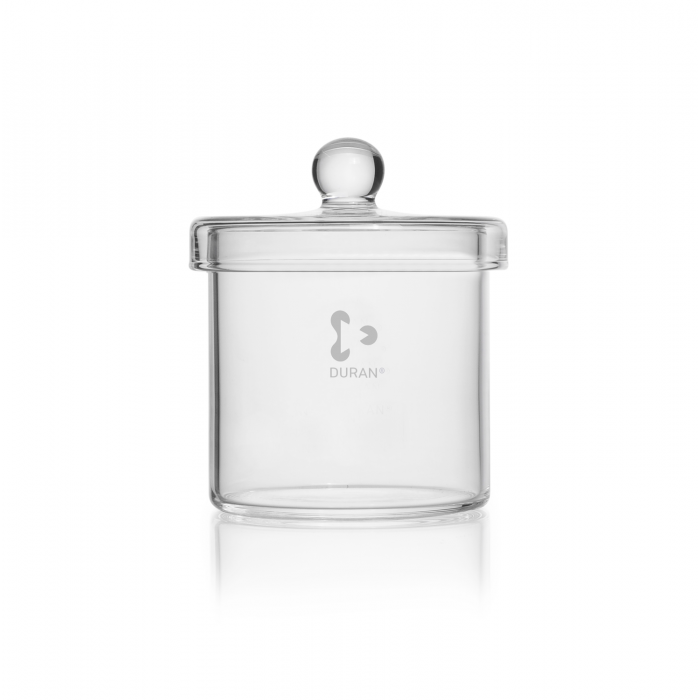 DURAN® Cylinder, with knobbed lid, polished rim, 100 x 100 mm, 500 ml