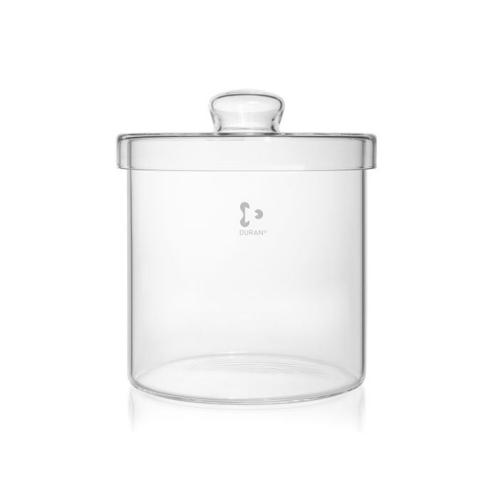 DURAN® Cylinder, with knobbed lid, polished rim, 210 x 210 mm, 6000 ml