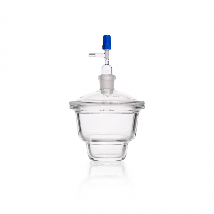 DURAN® Desiccator with plane flange and Novus NS junction, tubulature in lid, D