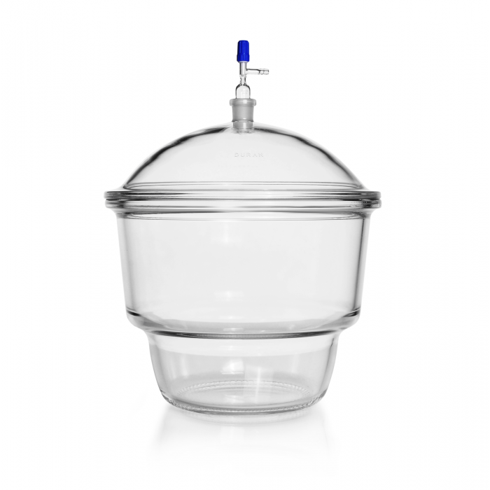 DURAN® Desiccator with plane flange and Novus NS junction, tubulature in lid, D