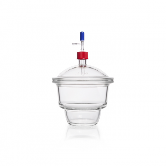 DURAN® Desiccator with screw thread in lid and base, with stopcock, DN 150
