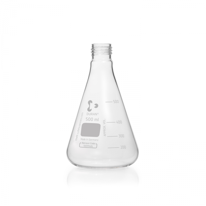 DURAN® Erlenmeyer flask, graduated, GL 32, 500 ml