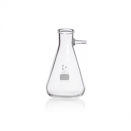 DURAN® Filtering Glass Flasks, Erlenmeyer shape, with glass hose connection, 20