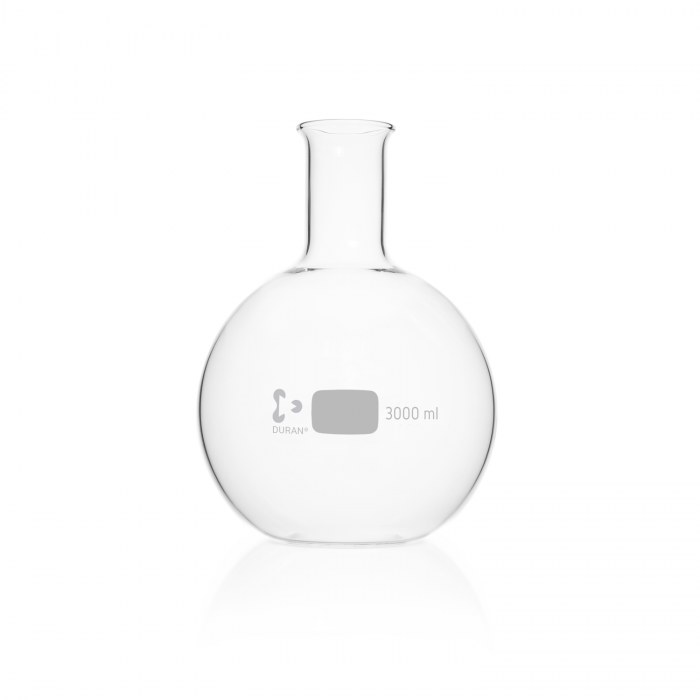 DURAN® Flat bottom flask, narrow neck, with beaded rim, 3000 ml