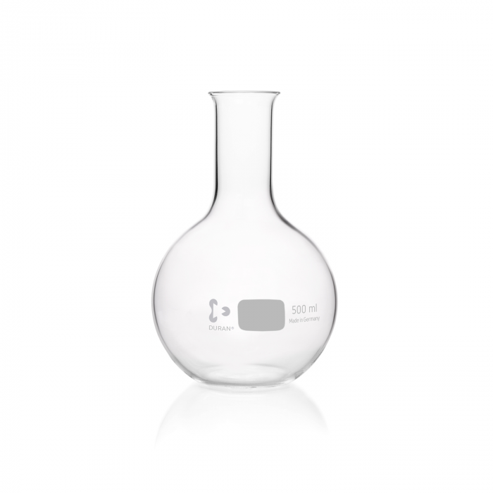 DURAN® Flat bottom flask, narrow neck, with beaded rim, 500 ml