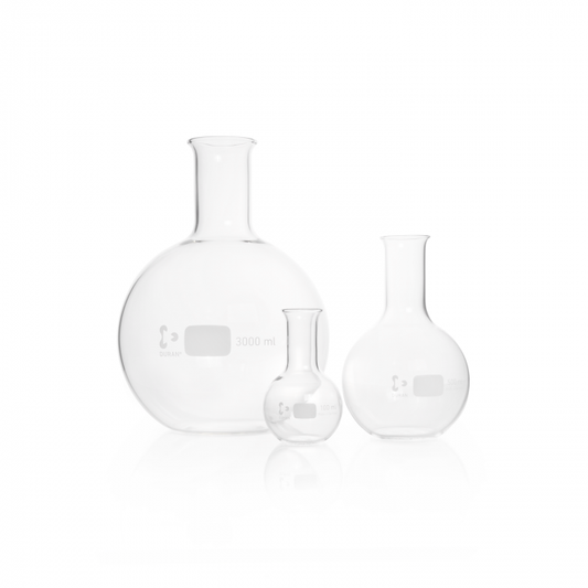 DURAN® Flat bottom flask, narrow neck, with beaded rim, 50 ml