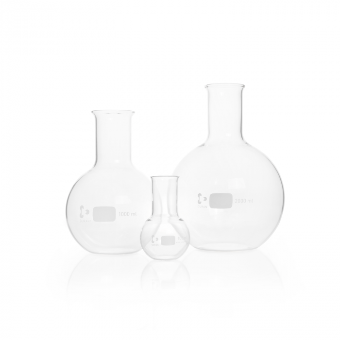 DURAN® Flat bottom flask, wide neck, with beaded rim, 250 ml