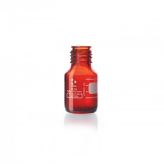 DURAN® GL 25 Laboratory glass bottle, amber, without screw cap and pouring ring